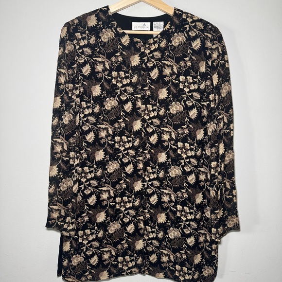 Liz Claiborne Black and Cream Floral dress - Picture 1 of 6